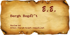 Bergh Bogát névjegykártya